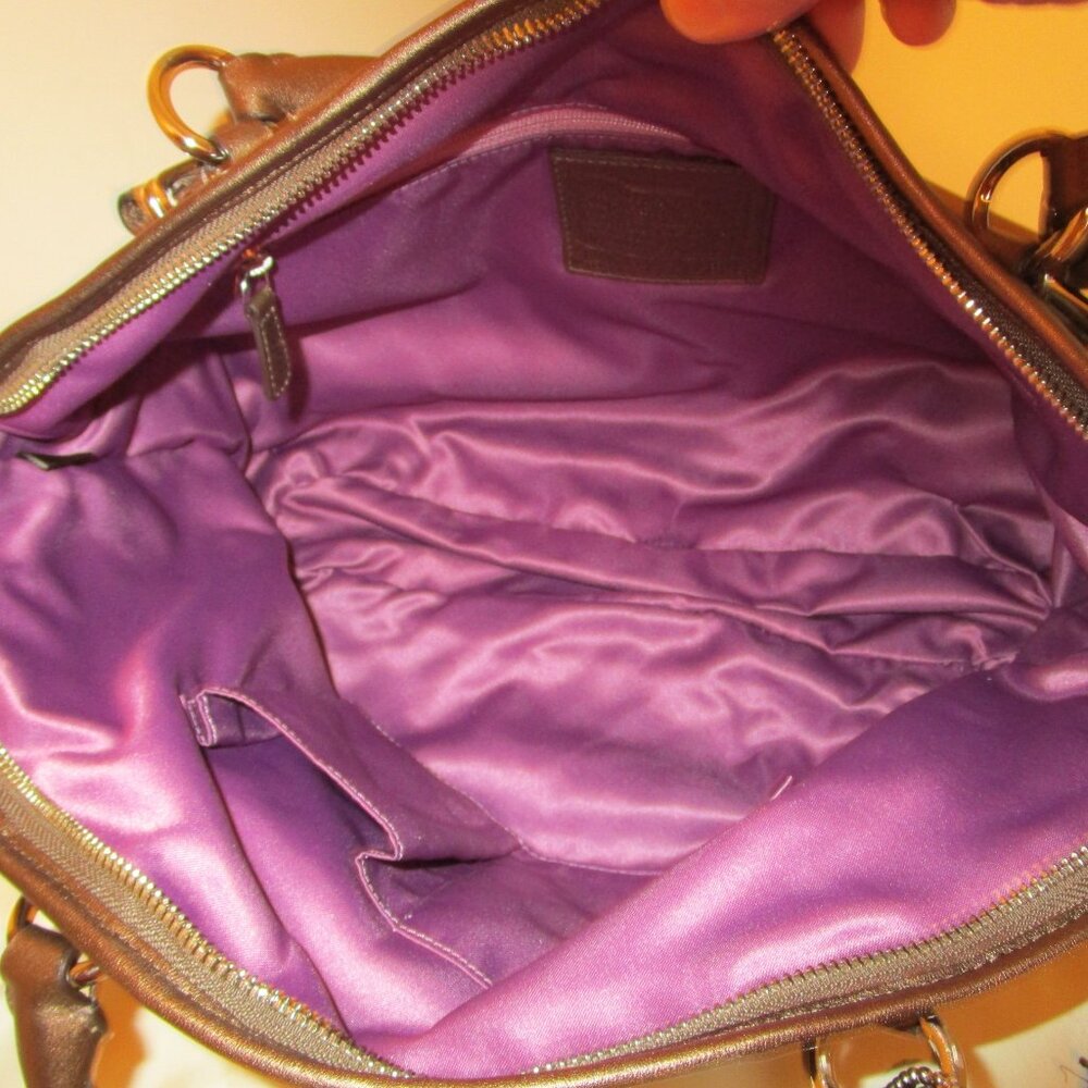 Coach Madison Sophia Bronze Lasercut Satchel - Picture 8 of 11